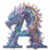 Mystiek drakenalfabet - letter A Sticker (Voorkant)