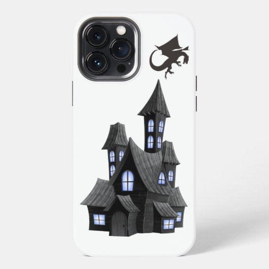 Mystiek Drakenkasteel Nacht Huis iPhone Hoesje (Achterkant)