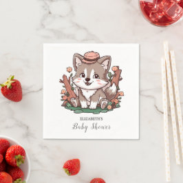 Mystiek dromerig wolf Baby shower Servet