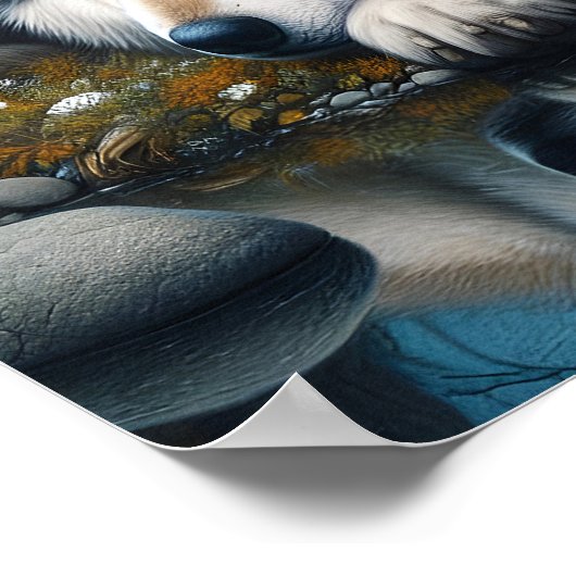 Mystiek Een indiaanse vrouw met wolven 16x20 Poster (Hoek)