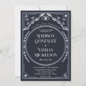 Mystiek Elegant Zilveren Tarot Gotische Huwelijk Kaart (Voorkant)