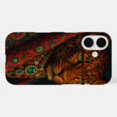 Mystiek Emerald Jaguar Portret met verfraaid Case-Mate iPhone Case (Achterkant (horizontaal))