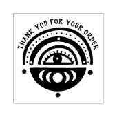 Mystiek Eye Boho Order Bedankt gepersonaliseerd op Rubberstempel (Afrduk)