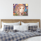 Mystiek Fantasy Meisje - Magisch Canvas Afdruk (Insitu (Slaapkamer))