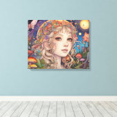 Mystiek Fantasy Meisje - Magisch Canvas Afdruk (Insitu (Houten vloer))