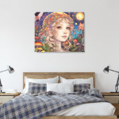 Mystiek Fantasy Meisje - Magisch Canvas Afdruk (Insitu (Slaapkamer))