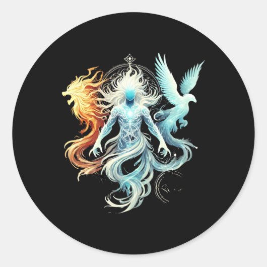 Mystiek figuur met dubbele vormen Sticker (Voorkant)