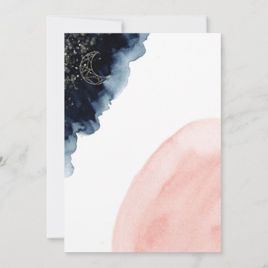 Mystiek Geometrisch Bruids of Baby shower per Mail Kaart (Achterkant)