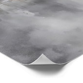 Mystiek gevleugeld meisje zwart-wit urban poster (Hoek)