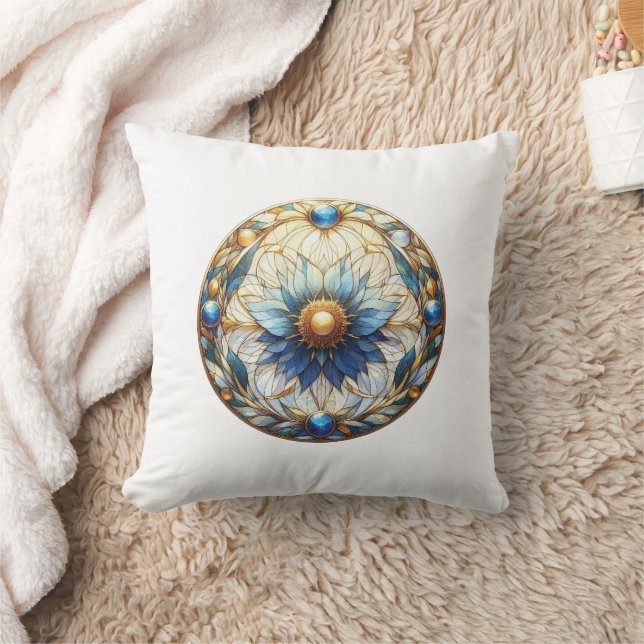 Mystiek Glas in lood Flower of Life Kussen (Deken)