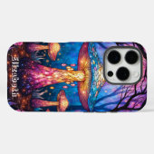Mystiek Glas in lood Paddenstoelenbos Case-Mate iPhone Case (Achterkant (horizontaal))