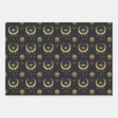 Mystiek Gotisch Arcane Zwart Goud Inpakpapier Vel (Voorkant)