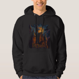 Mystiek gotisch kasteel onder maanlicht hoodie