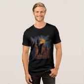 Mystiek gotisch kasteel onder maanlicht Tri-Blend shirt (Voorkant volledig)