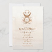 Mystiek Goud Celestial Stars Verloving Kaart (Voorkant)