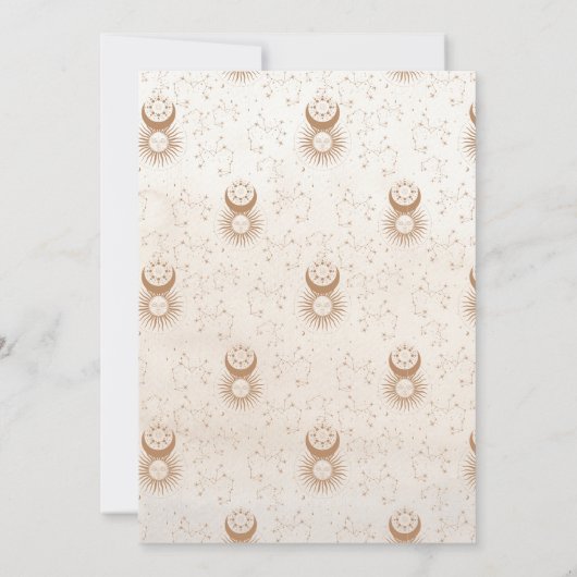 Mystiek Goud Celestial Stars Verloving Kaart (Achterkant)