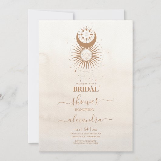 Mystiek Goud Celestial Stars Vrijgezellenfeest Kaart (Voorkant)