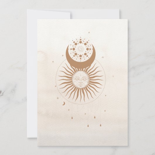 Mystiek Goud Celestial Stars Vrijgezellenfeest Kaart (Achterkant)