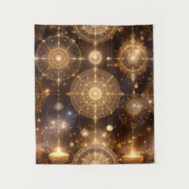 Mystiek Goud Hemels Diagram Tapestry Wandkleed