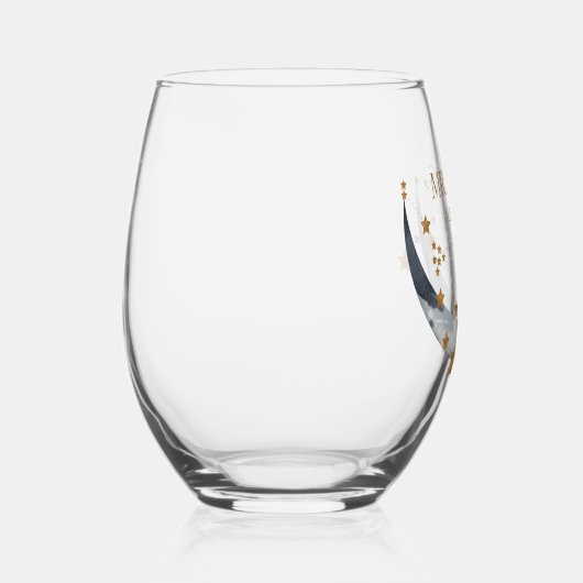 Mystiek Goud Hemelse Maan Bruiloft Wijnglas Zonder Voet (Rechts)