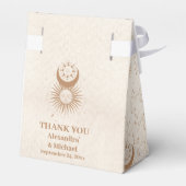 Mystiek Goud Hemelse Sterren Bruiloft Bedankdoosjes (Achterkant)