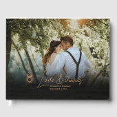 Mystiek Goud Hemelse Sterren Bruiloft Gastenboek (Voorkant)