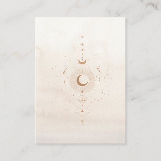 Mystiek Goud Hemelse Sterren Bruiloft Informatiekaartje (Achterkant)