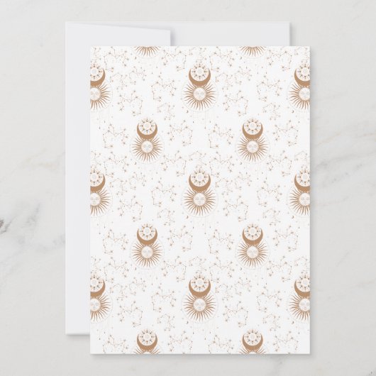 Mystiek Goud Hemelse Sterren Bruiloft Save The Date (Achterkant)