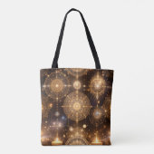 Mystiek gouden hemelpatroon Canvas tas (Achterkant)