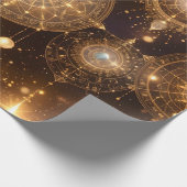 Mystiek gouden hemels inpakpapier (Hoek)