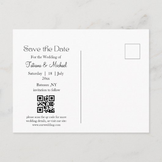 Mystiek gouden script QR code foto Opslaan van de  Aankondigingskaart (Achterkant)