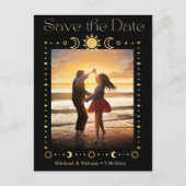 Mystiek gouden script QR code foto Opslaan van de Aankondigingskaart (Voorkant)