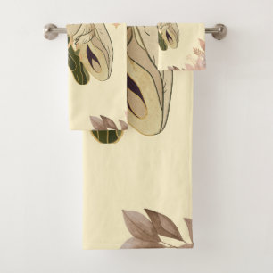 Mystiek Grafisch Kunstwerk, Beige Fae Moth Bad Handdoek