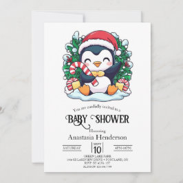 Mystiek grillig pinguïn Baby shower Kaart