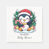 Mystiek grillig pinguïn Baby shower Servet (Voorkant)