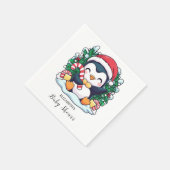 Mystiek grillig pinguïn Baby shower Servet (Hoek)