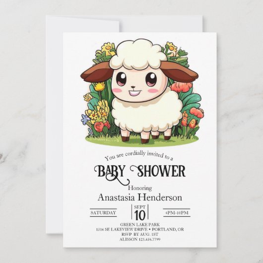 Mystiek grillig schaap Baby shower Kaart (Voorkant)