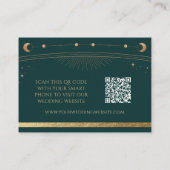 Mystiek Groen Goud Bruiloft Website RSVP QR Code Informatiekaartje (Achterkant)