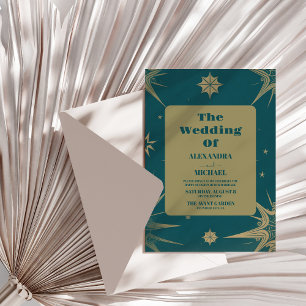 Mystiek Groen Goud Zon Maan Astronomie Ruimtehuwel Kaart