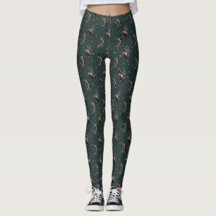 Mystiek halvemaan-sterpatroon leggings