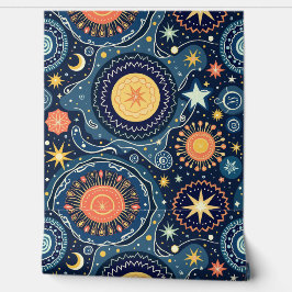 mystiek hemelpatroon | Moon Stars Galaxy Behang