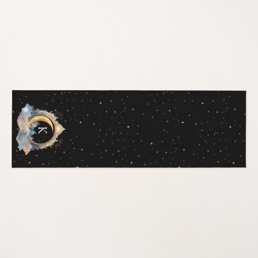 Mystiek hemels blauw goud yogamat (Voorkant (horizontaal))