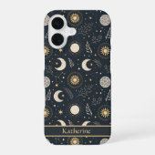 Mystiek Hemels Maanpatroon Aangepaste Naam iPhone 16 Hoesje (Achterkant)