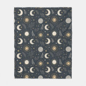Mystiek Hemels Maanpatroon Fleece Deken (Voorkant)
