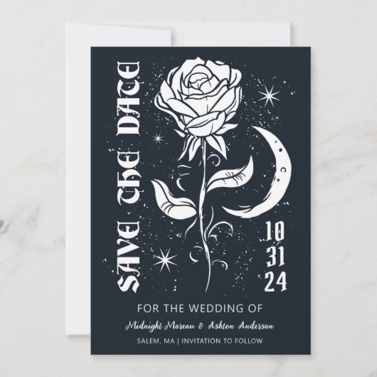 Mystiek hemels Roos Save The Date (Voorkant)