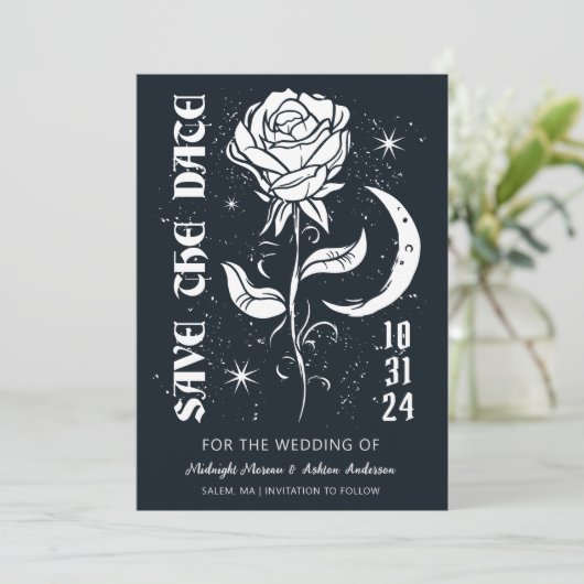 Mystiek hemels Roos Save The Date (Staand voorkant)