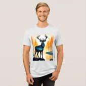 Mystiek hertenbos Tri-Blend shirt (Voorkant volledig)