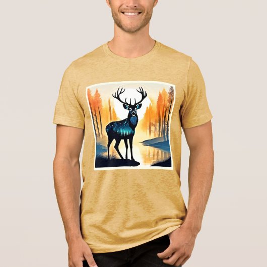 Mystiek hertenbos Tri-Blend shirt (Voorkant)