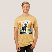 Mystiek hertenbos Tri-Blend shirt (Voorkant volledig)