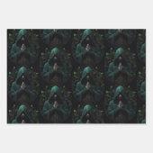 Mystiek Hooded Figuur in Zwart & Wit Inpakpapier Vel (Voorkant 2)